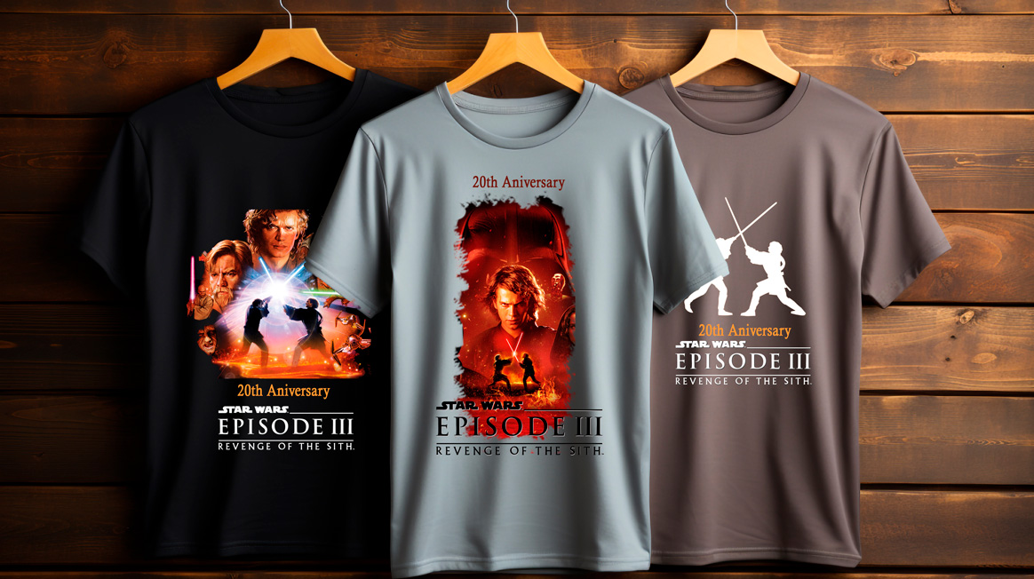 Playeras 20th aniversario de episodio 3 de la saga Star wars