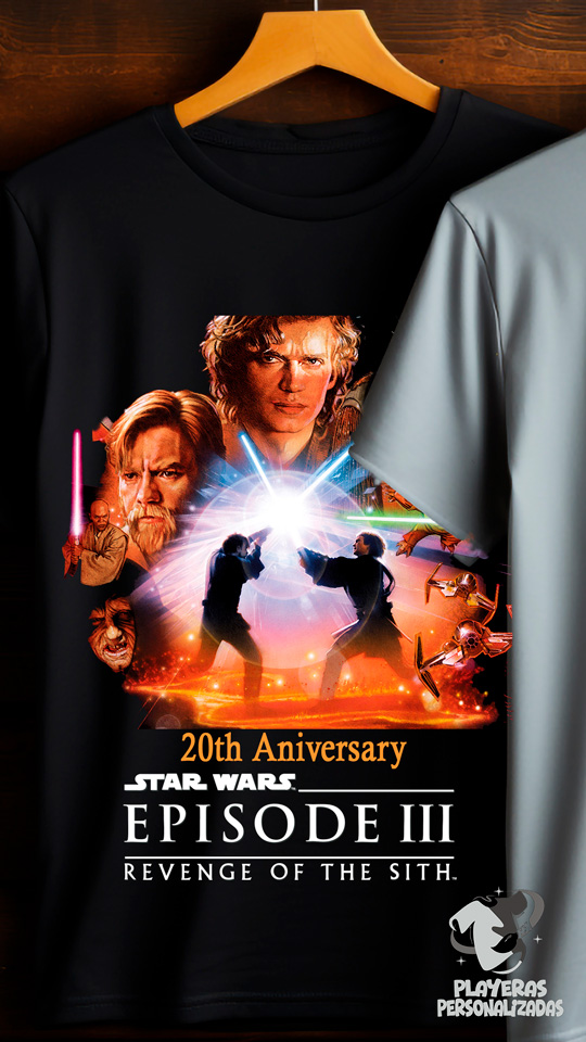 Playera negra edicion especial 20 th aniversario episodio 3 Star Wars Revenge of the sith